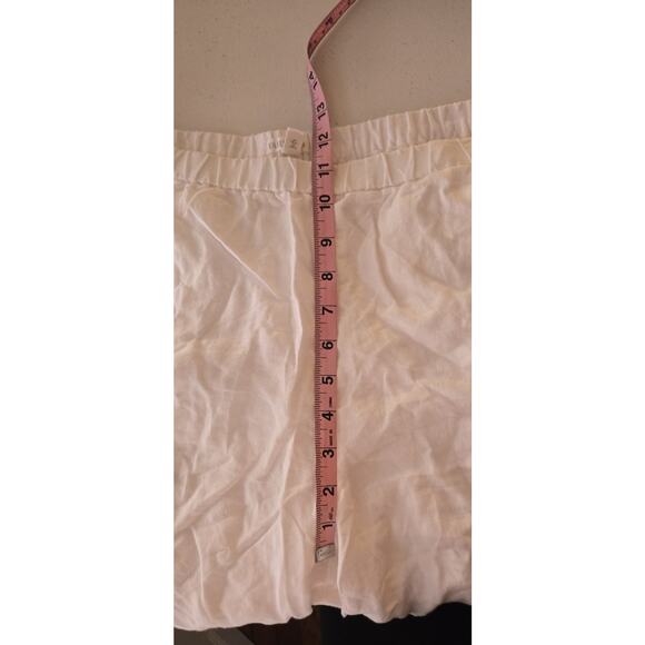 EILEEN FISHER White Organic Linen Cotton Blend Wide Leg Pants M/M - Picture 4 of 7